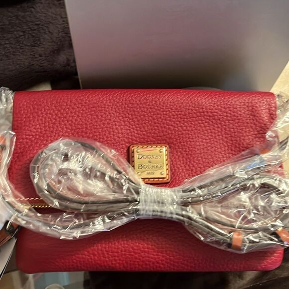 DOONEY & BOURKE PEBBLE GRAIN LEATHER FOLDOVER ZIP CROSSBODY NWT - Picture 11 of 16